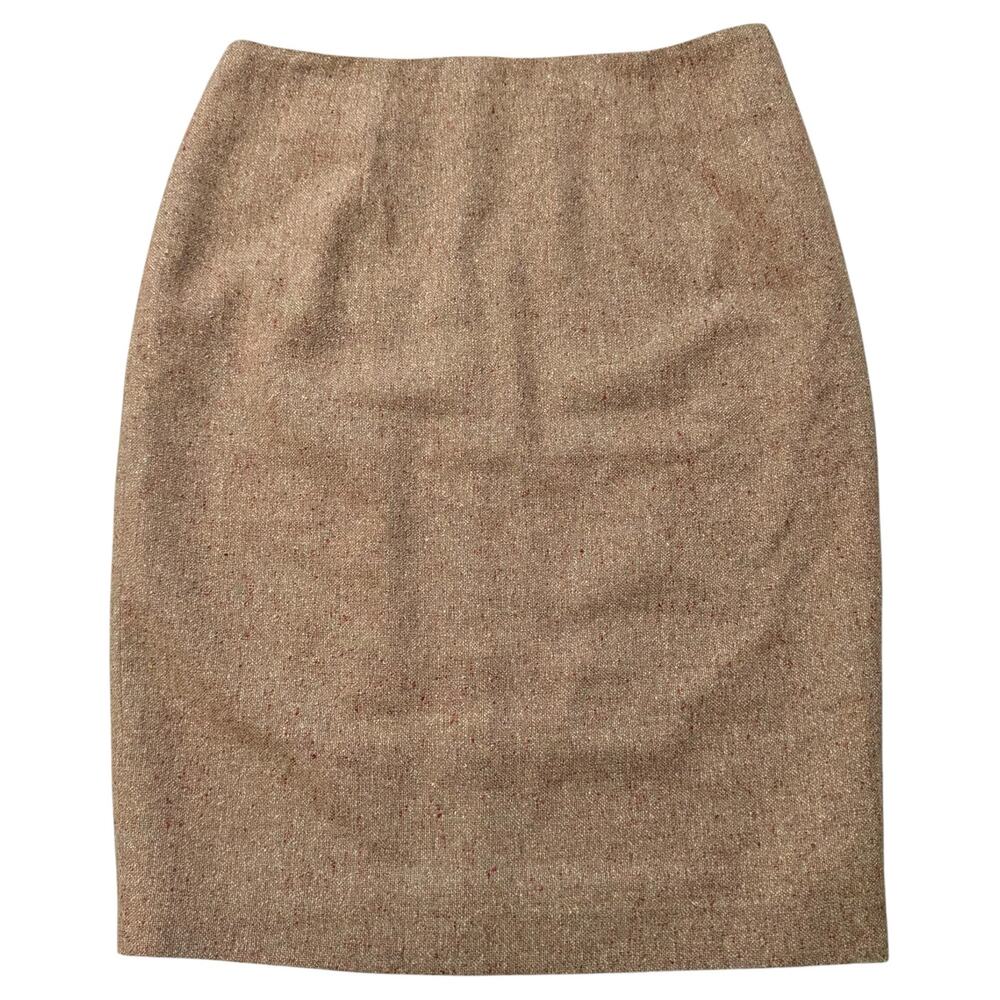 NEW (Old Stock) Alease Fisher New York Tweed Pencil Skirt Career Tan Size 6